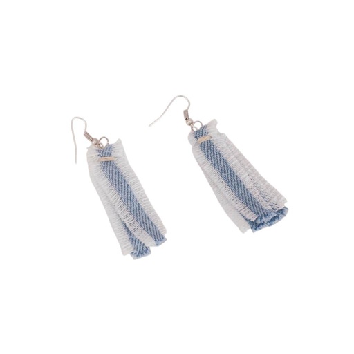 [01-010-130-002-K412-U] Boucle d'oreille frange en jeans