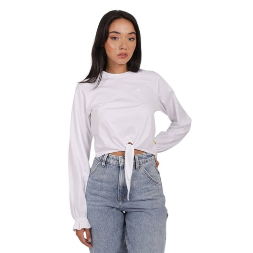 T-shirt femme manches longues avec nœud