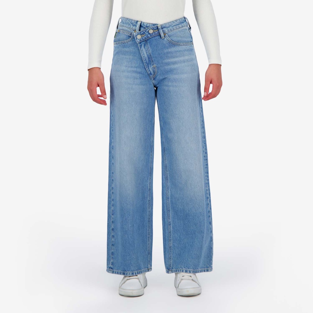 Super Straight jeans femme avec braguette décalé- SARRA 2.0