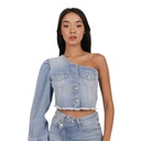 Top femme asymétrique en jeans - TAHIYA