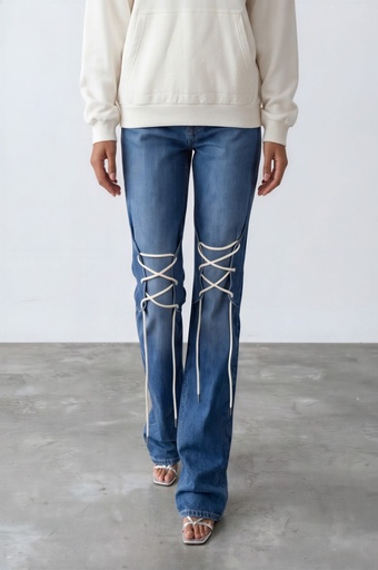 Baggy jeans unisexe avec cordon à lacets Modular - TUNIS FASHION WEEK 2024