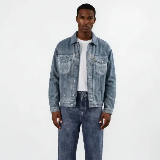 Veste oversized unisexe en jeans Heavy Used Effect - TUNIS FASHION WEEK 2024