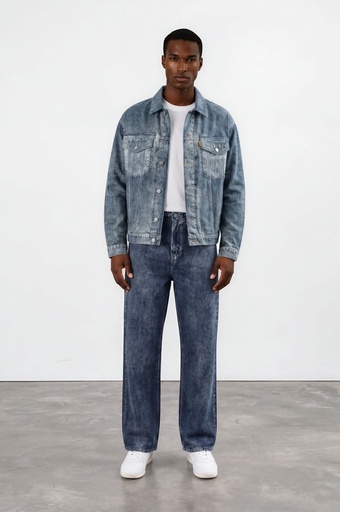 Veste oversized unisexe en jeans Heavy Used Effect - TUNIS FASHION WEEK 2024