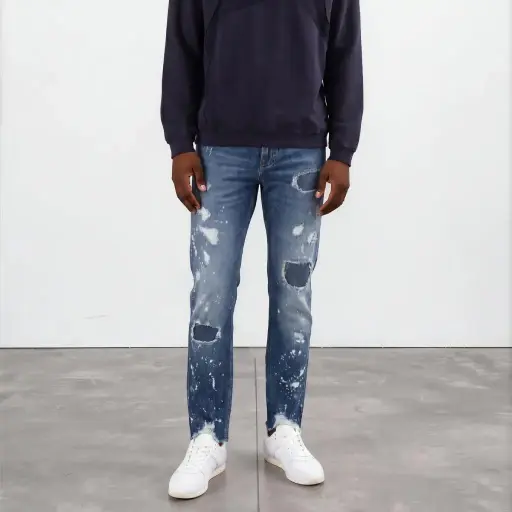 Regular jeans unisexe Heavy Used Effect - TUNIS FASHION WEEK 2024