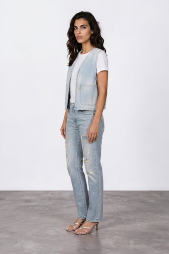 Workwear Farmla unisexe matelassé en jeans Heavy Used Effect TNFW