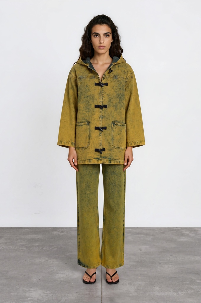Workwear Kachabya unisexe en jeans Heavy Used Effect - TUNIS FASHION WEEK 2024