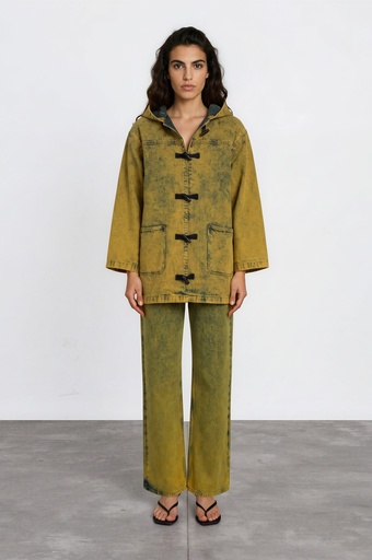 Workwear Kachabya unisexe en jeans Heavy Used Effect - TUNIS FASHION WEEK 2024
