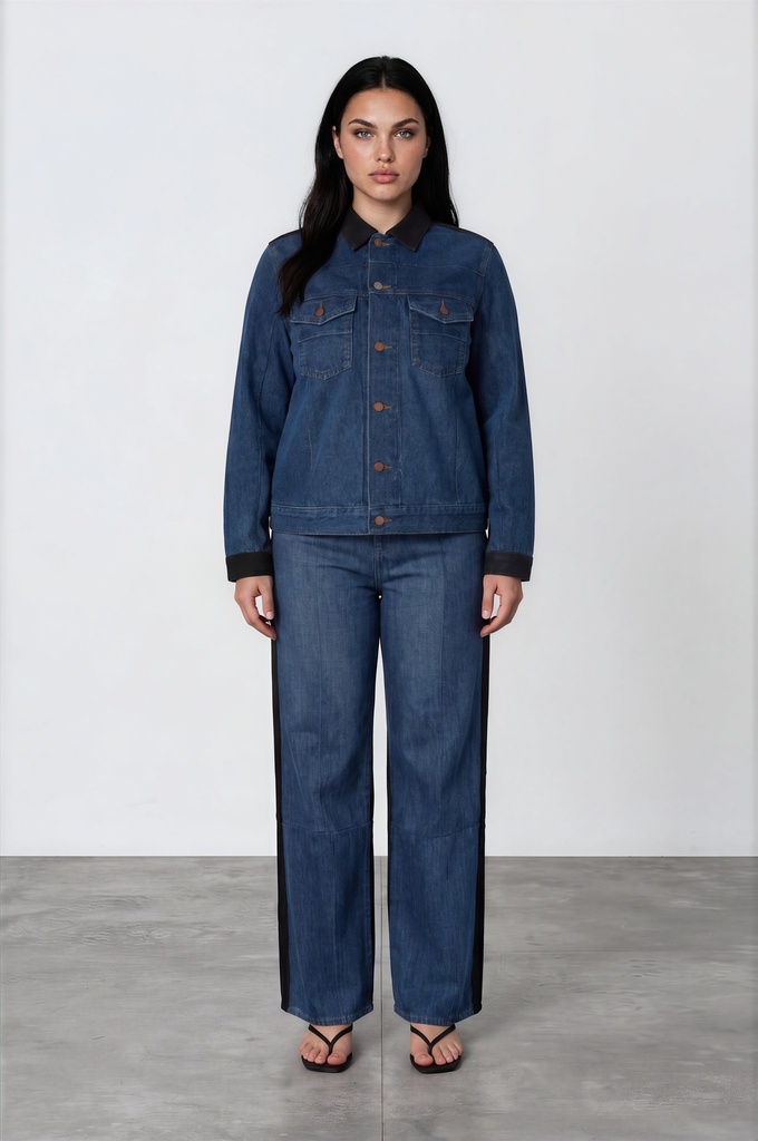 Veste oversized unisexe PATCHWORK en jeans UPCYCLING METHODS - TUNIS FASHION WEEK 2024