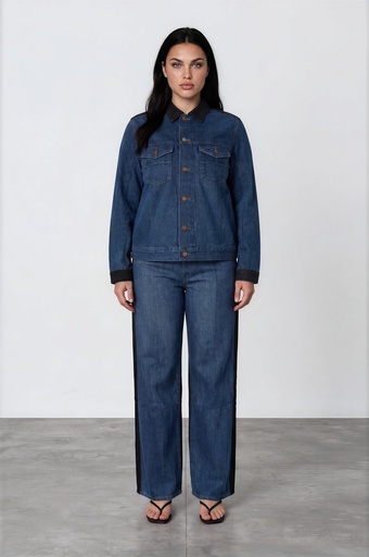 Veste oversized unisexe PATCHWORK en jeans UPCYCLING METHODS - TUNIS FASHION WEEK 2024