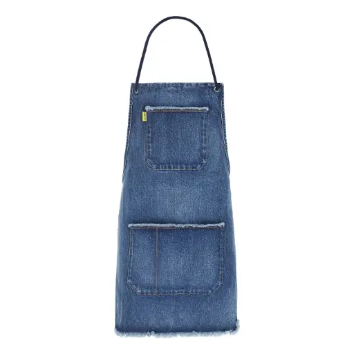 [01-010-136-001-K419-U] Tablier Kangourou en jeans HEAVY USED EFFECT - TUNIS FASHION WEEK 2024