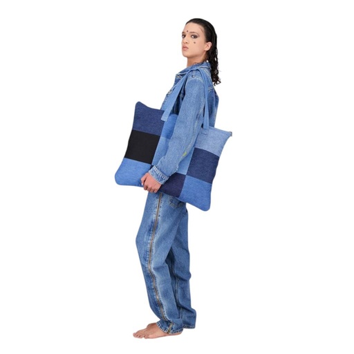 [01-010-138-001-K419-U] Coussin & Tote bag format 60/50 en jeans Modular - TUNIS FASHION WEEK 2024