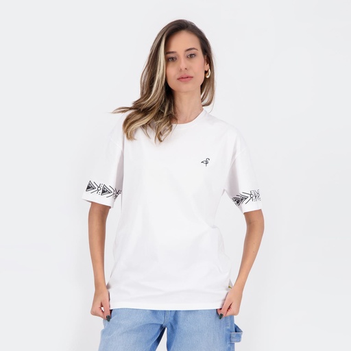 T-shirt oversized femme manches courtes avec des formes aux manches