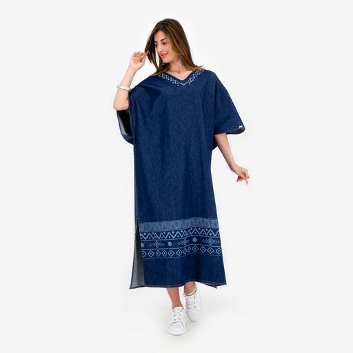 [01-010-78-015-K419-U] Robe jebba femme en jeans - JAMILA