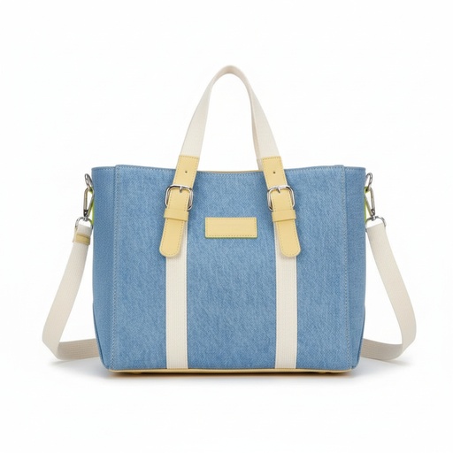 Mini cabas femme en jeans et cuir