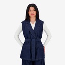Blazer croisé femme sans manches-SAHAR