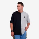 Upcycling t-shirt oversized homme manches courtes CROQUIS POCHE & الري V2