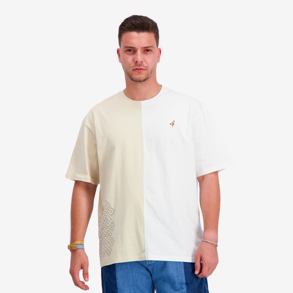 Upcycling t-shirt oversized homme manches courtes MARGOUM & LOSANGE V2