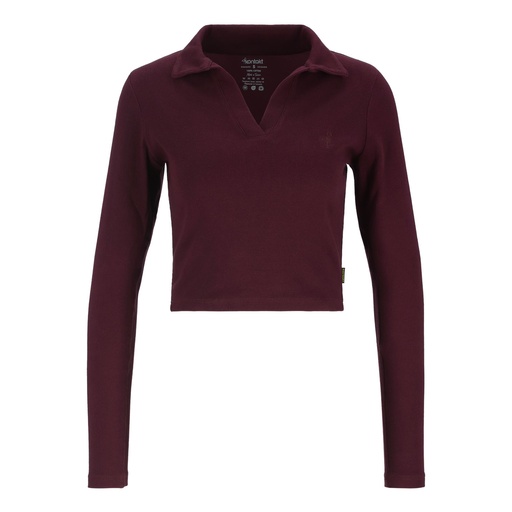 Polo côtelé femme manches longues