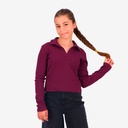 Polo côtelé fille manches longues