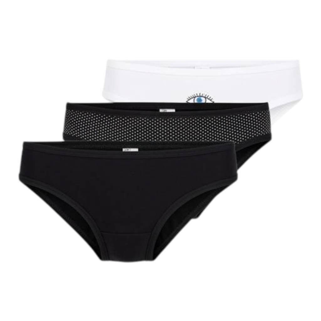 Lot de 3 Slips taille basse femme en coton stretch