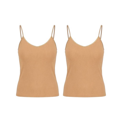 Lot de 2 Caracos femme col V en microfibre extensible