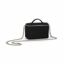 Sac mini vanity femme en jeans et cuir