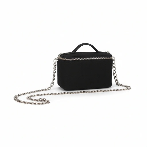 [01-010-31-024-K160] Sac mini vanity femme en jeans et cuir
