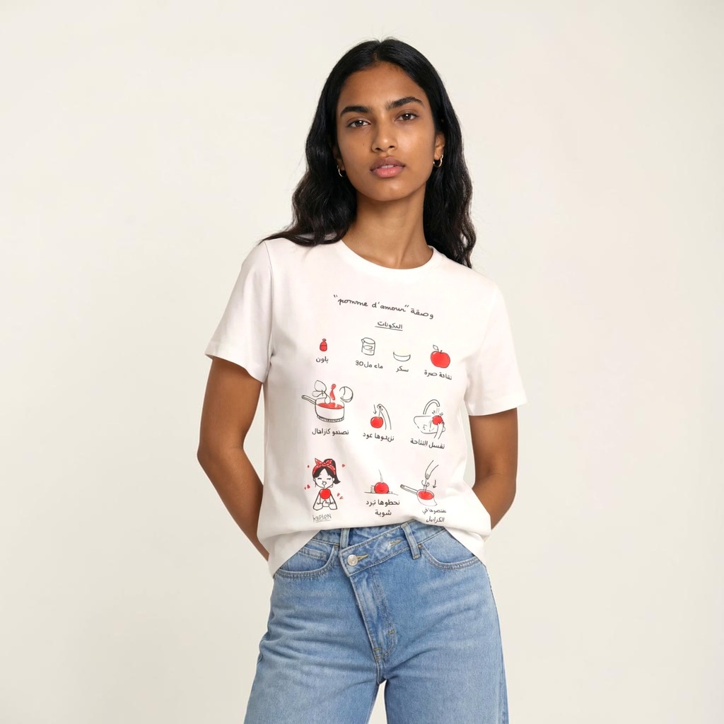 T-shirt femme manches courtes Pomme D’amour