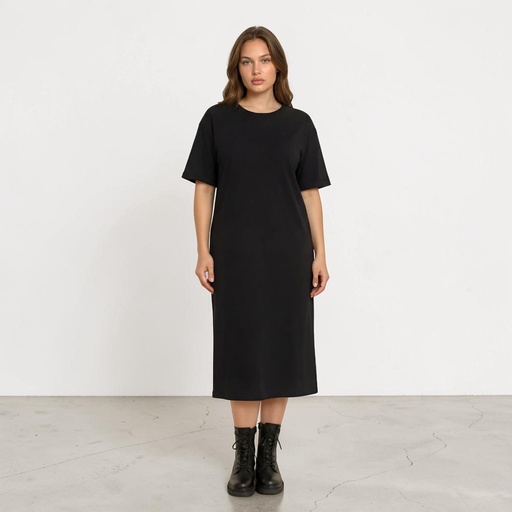 Robe maxi femme manches courtes avec broderie