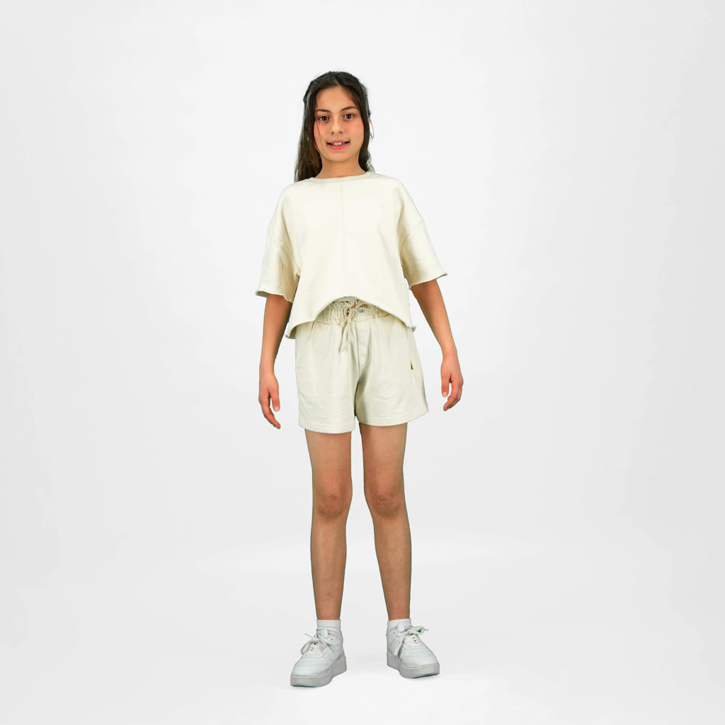 Sweat sur taille fille manches courtes avec pin up