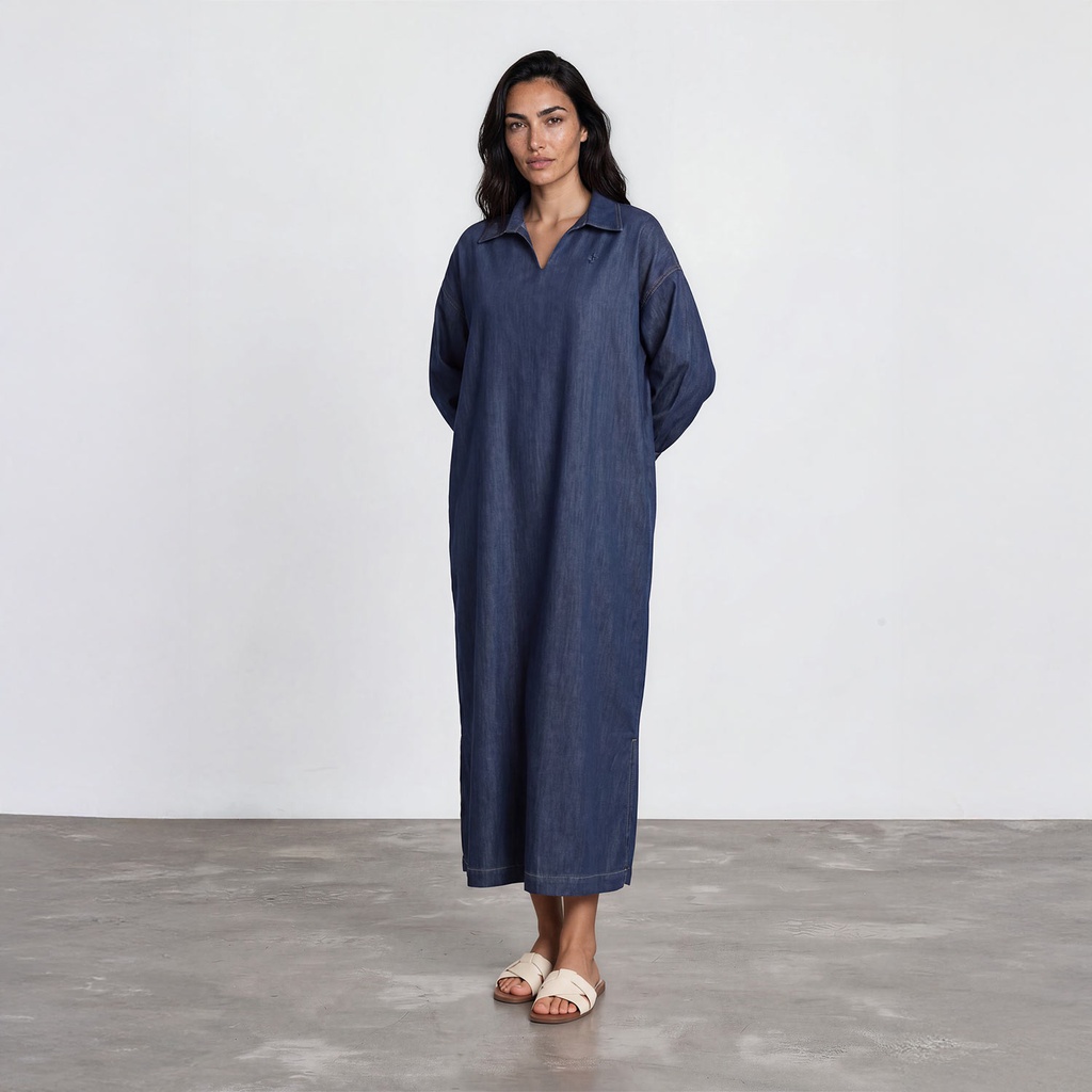 Robe jebba femme avec broderie en jeans